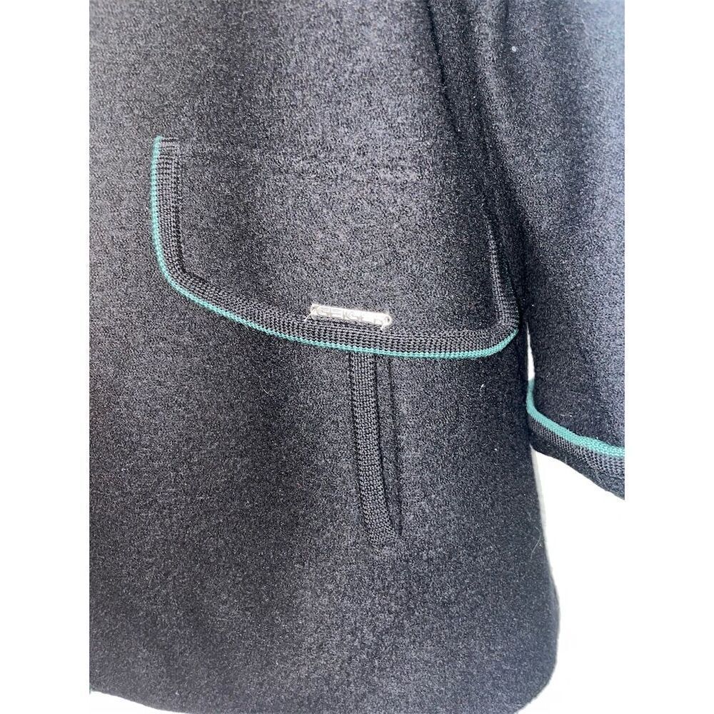 Geiger Women's Blue Boiled Wool Jacket Size 36 Shawl Collar Mid-Length - Picture 6 of 6